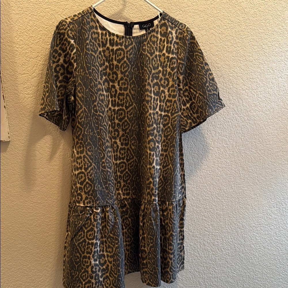 Brown and Black A-line Mini Dress for a Casual Night Out